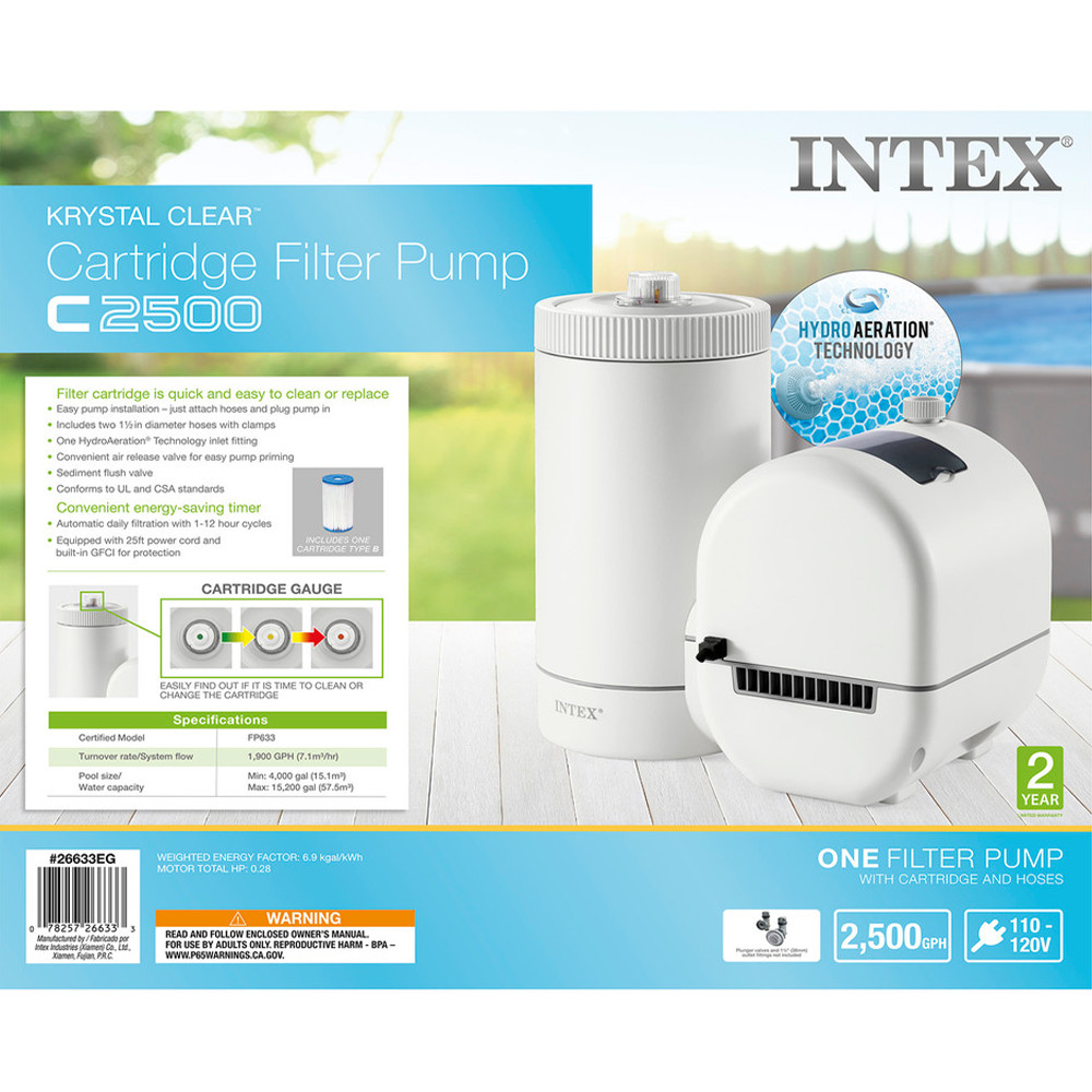 Intex Krystal Clear Above Ground Swimming Pool Cartridge Filter Pump - 110/115 gallery
