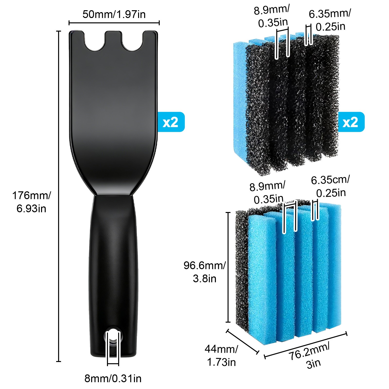 4x Grill Scraper Cleaner Sponge Set w/ Grooves for George Foreman 12207 & Other gallery