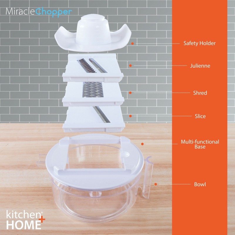 Miracle Chopper Manual Food Processor Salsa Maker, Blender, Slicer and Julienne gallery
