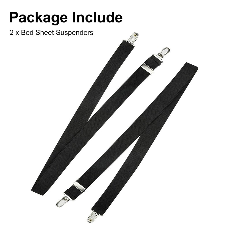 2 PCS Adjustable Bed Fitted Sheet Straps Suspenders Belt Gripper Fastener Clips gallery