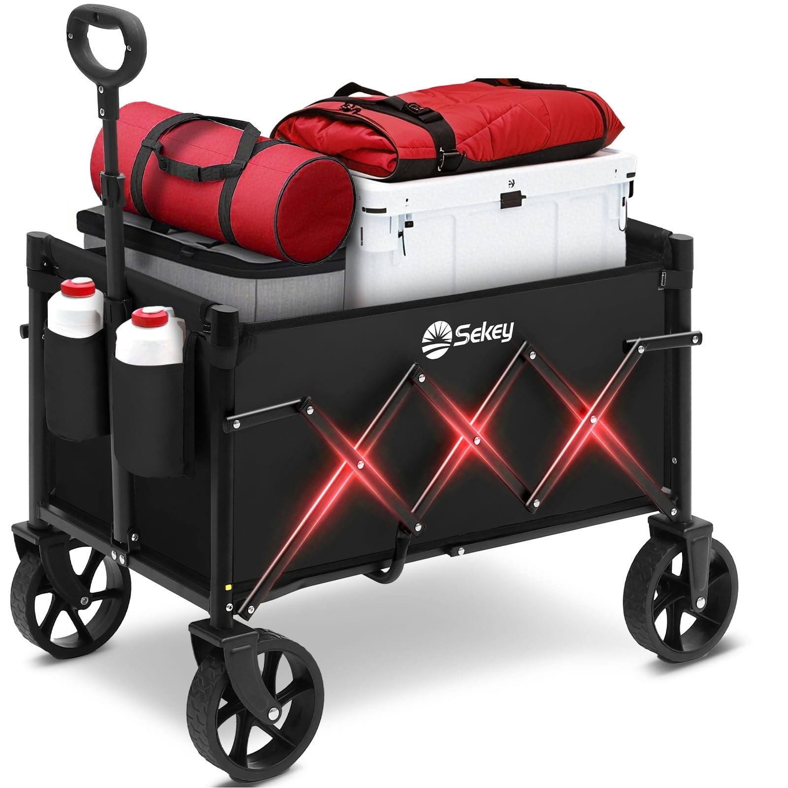Wagon Cart with Wheels with 220LBS Capacity,Heavy Duty Wagon Carts Foldable w... gallery