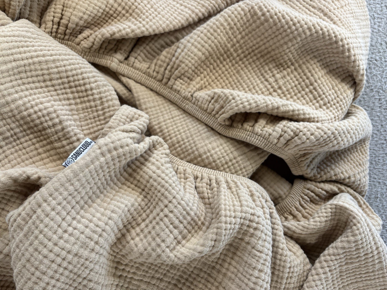 Sand Cloud Gauze Fitted Sheet King + 2 King Pillowcases Taupe Organic Cotton gallery