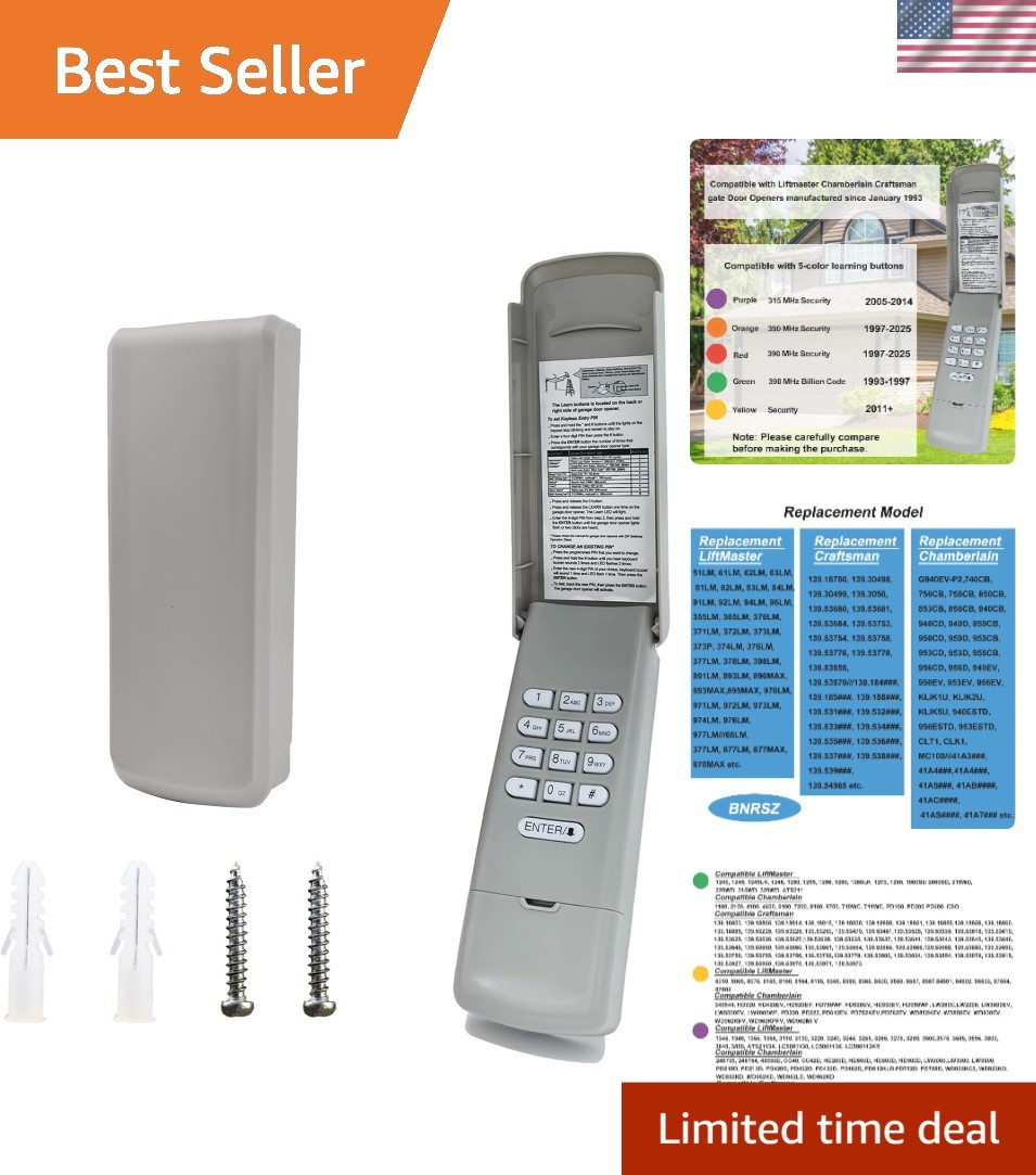 Multi-User Garage Keypad System - Easy Programming & Secure Temporary Codes gallery