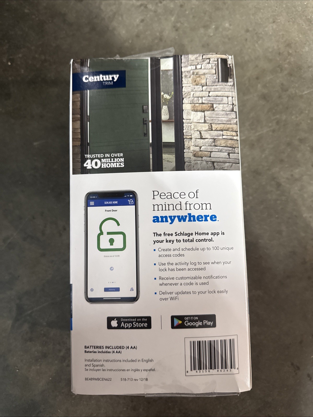 Schlage BE489WB-V-CEN-622 Encode Smart Wifi Deadbolt - Matte Black NEW & SEALED gallery