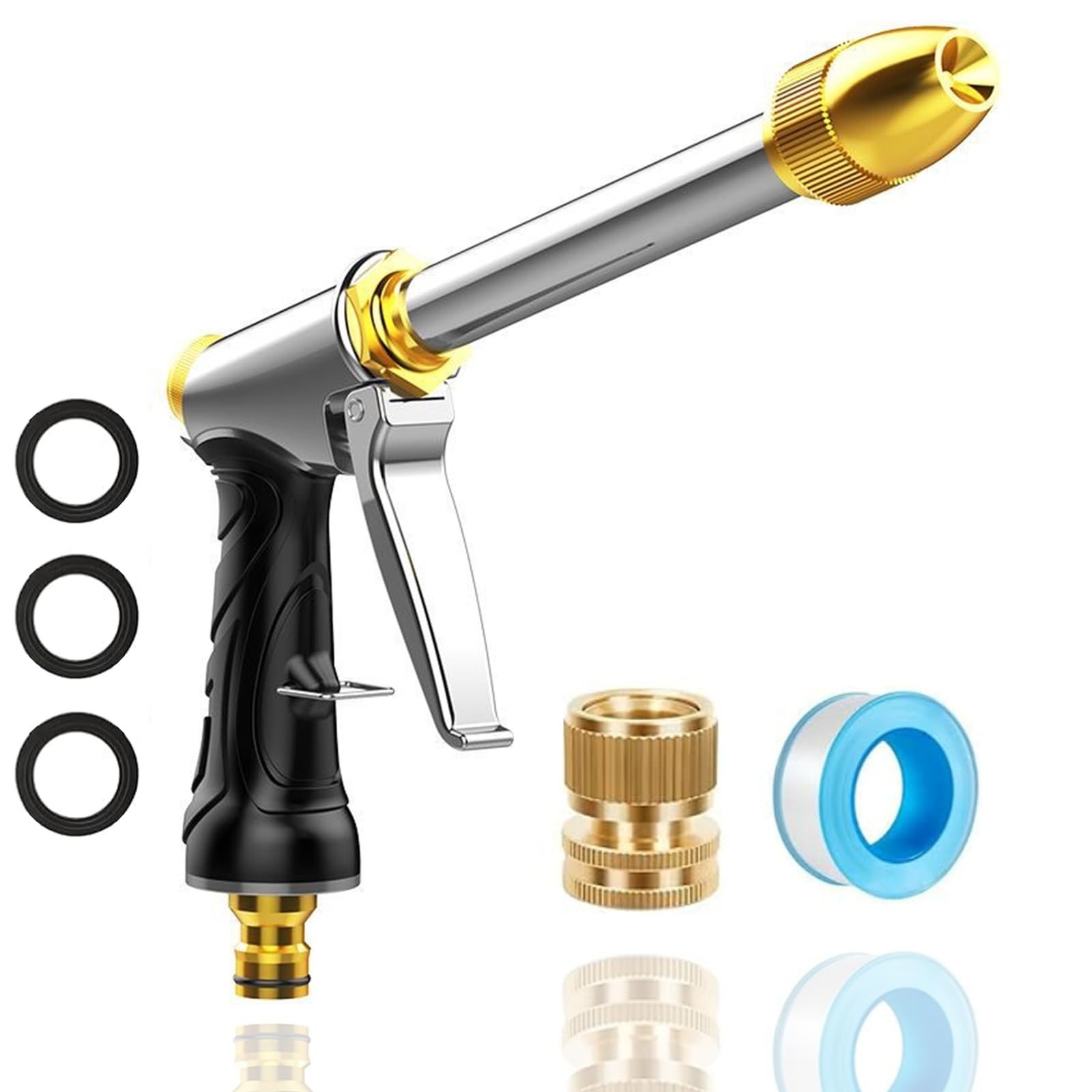 Heavy garden hose nozzle - adjustable spray mode high-pressure rotary spray g... gallery
