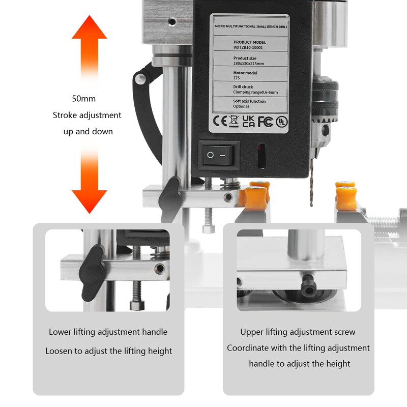 7-Speed Adjustable Mini Drill Press Benchtop 8000RPM for Wood Metal Craft DIY gallery