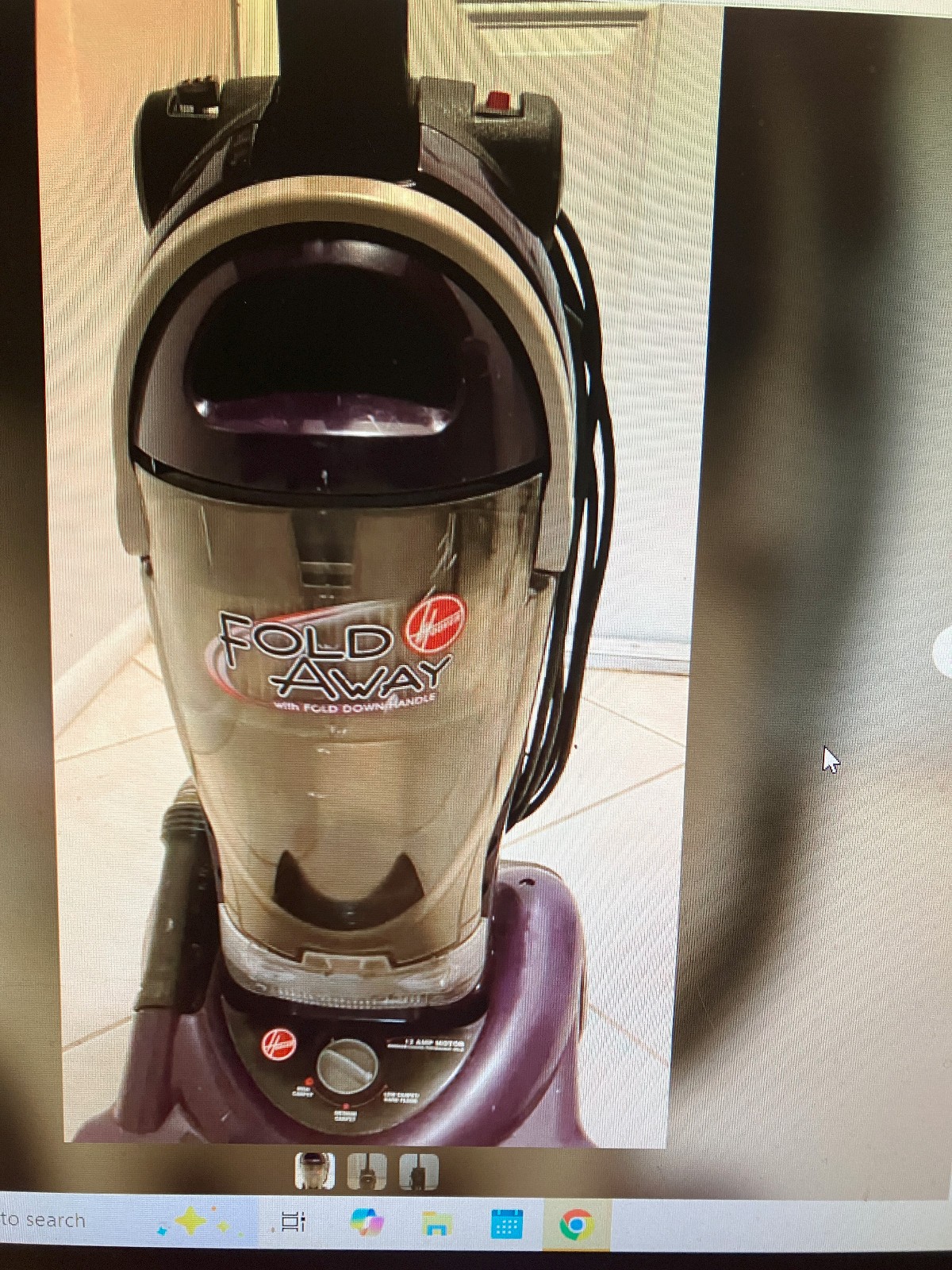 Hoover Bagless Upright Vacuum Cleaner Purple with Handle & Attachments gallery