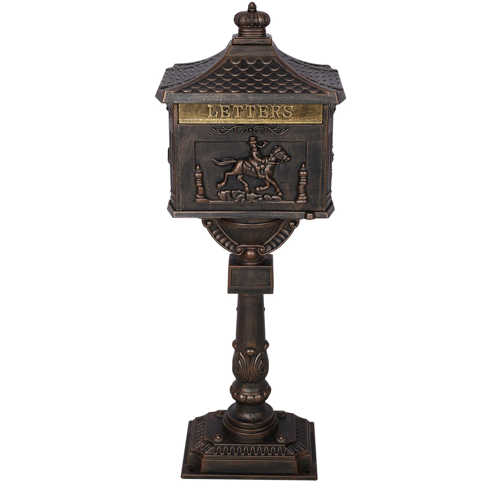 Cast Iron Mailbox Vintage Locking Postal Box Heavy Duty Rustproof Outdoor gallery