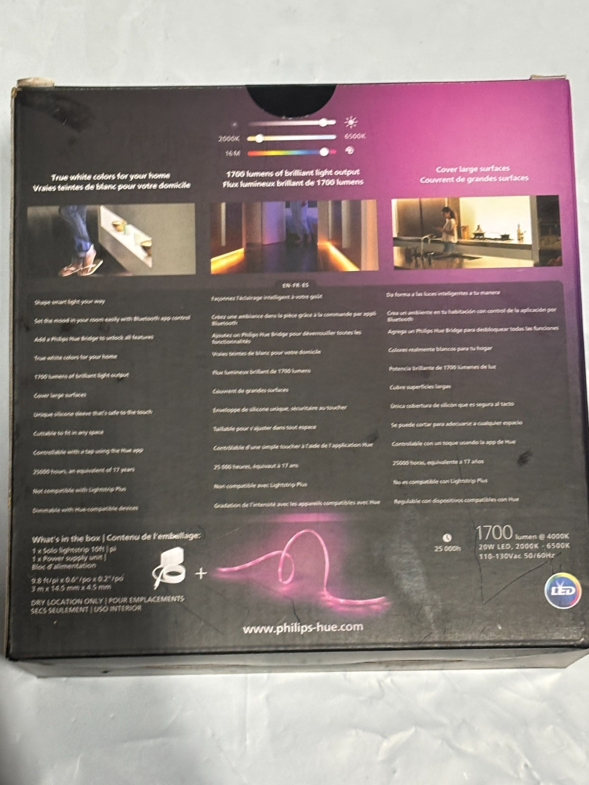 Philips Hue Indoor 10 ft Smart LED Lightstrip White & Color Ambiance gallery