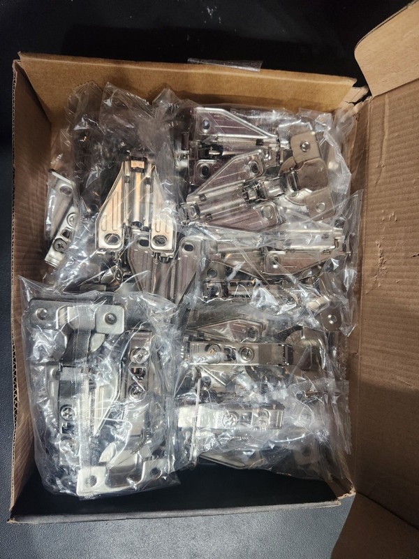Chibery Overlay Cabinet Hinges 30 Pack Steel Polished Silver 9/16" Width gallery