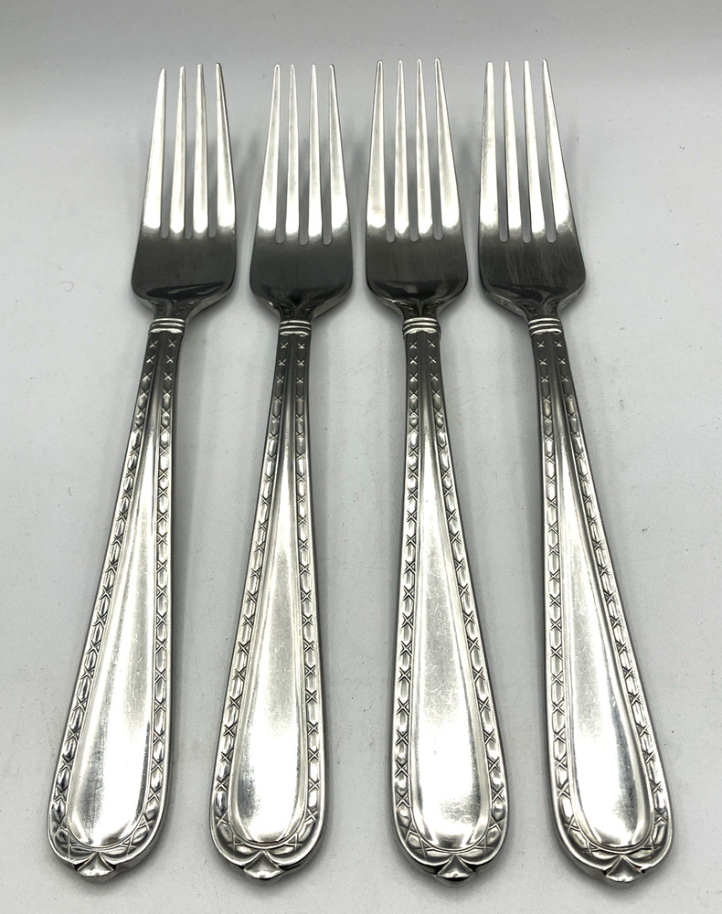 Lot (4) HAMPTON Silversmiths NOBILITY Stainless 8-1/8" Dinner Forks Fork Set