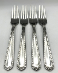 Lot (4) HAMPTON Silversmiths NOBILITY Stainless 8-1/8″ Dinner Forks Fork Set