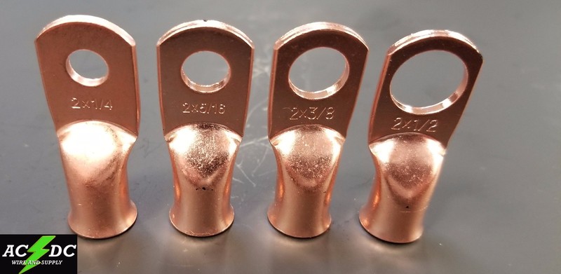 AC/DC WIRE Bare Copper Lug Ring Terminals Battery Wire Welding Cable AWG gallery