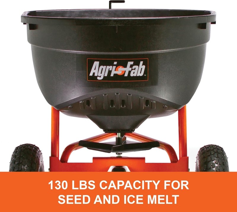 45-0463 Pull Behind Broadcast Spreader,130 lb. Hopper Capacity Designed for Seed gallery