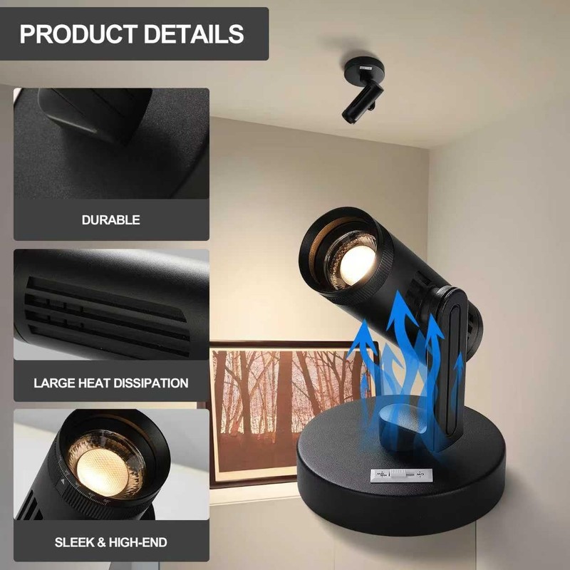 Zoomable Ceiling Spot Light Indoor 9W Art Display Accent Lighting 3000-6000K ... gallery