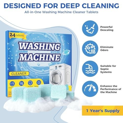 Uproot Clean Washing Machine Cleaner Tablets - 24 Pack for a 12 Month Supply. Fo gallery