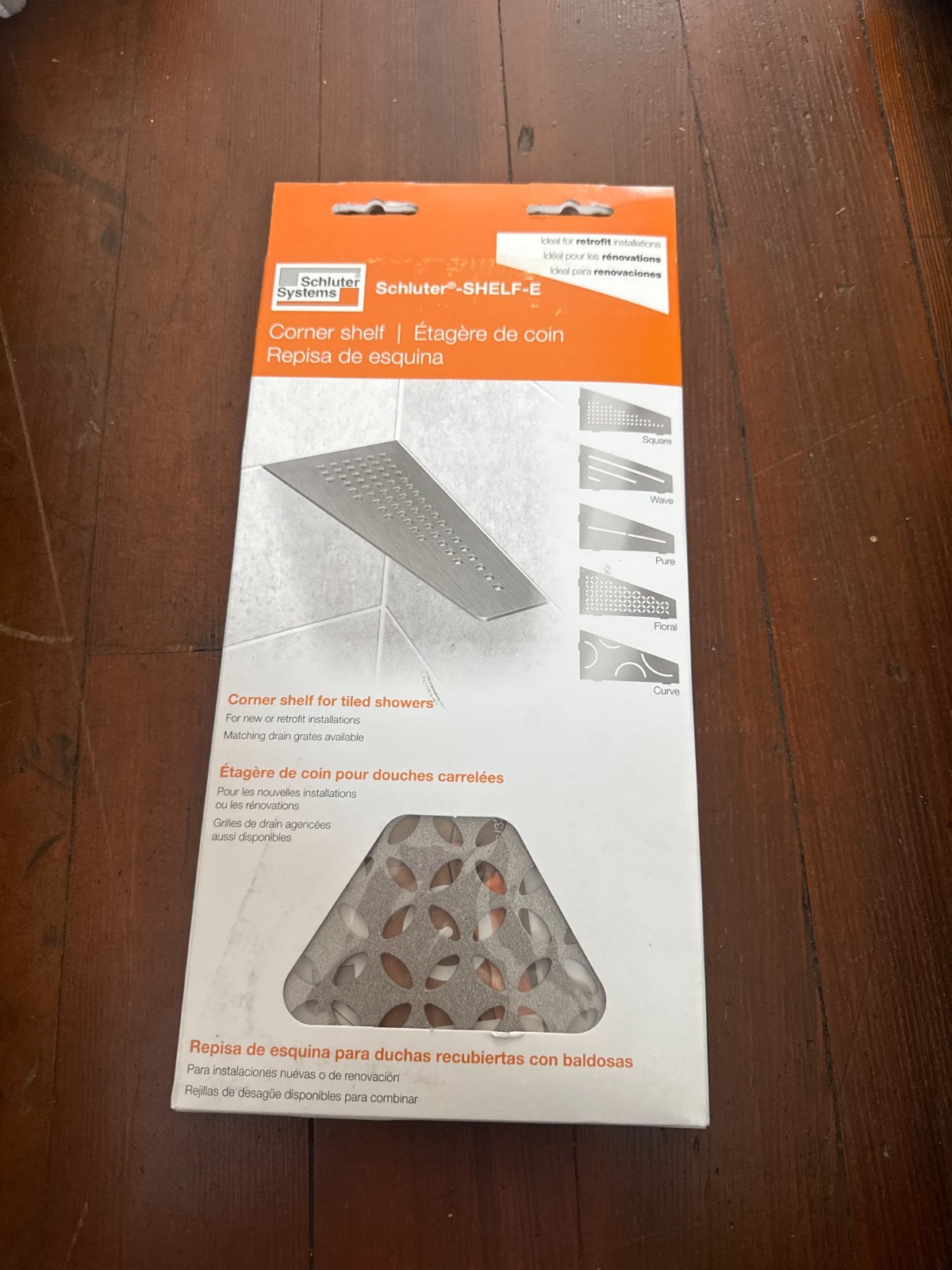 Schluter Systems Shelf Quadrilateral Corner Floral Stone Grey-SES3D5TSSG gallery