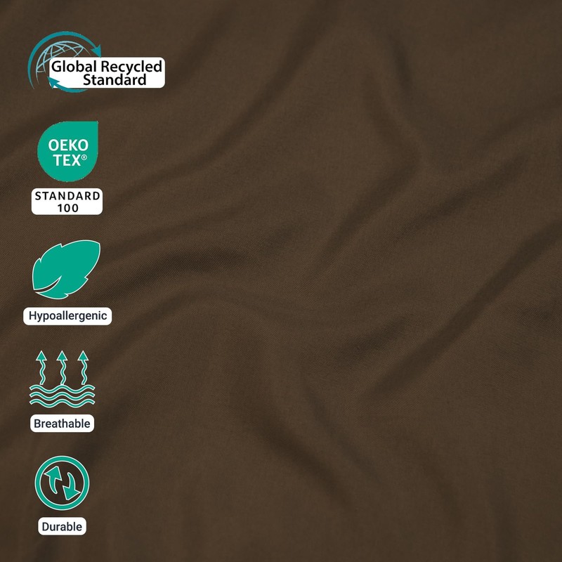 Full Flat Sheet Only 6 PCS Durable Brown 81x96 Inch Soft Microfiber Bedding gallery