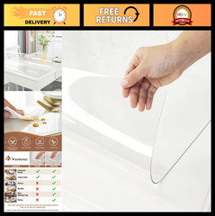 Clear Table Protector 44×72 Inch, 1.5mm Thick PVC, Rectangle Cover for Desk & Di
