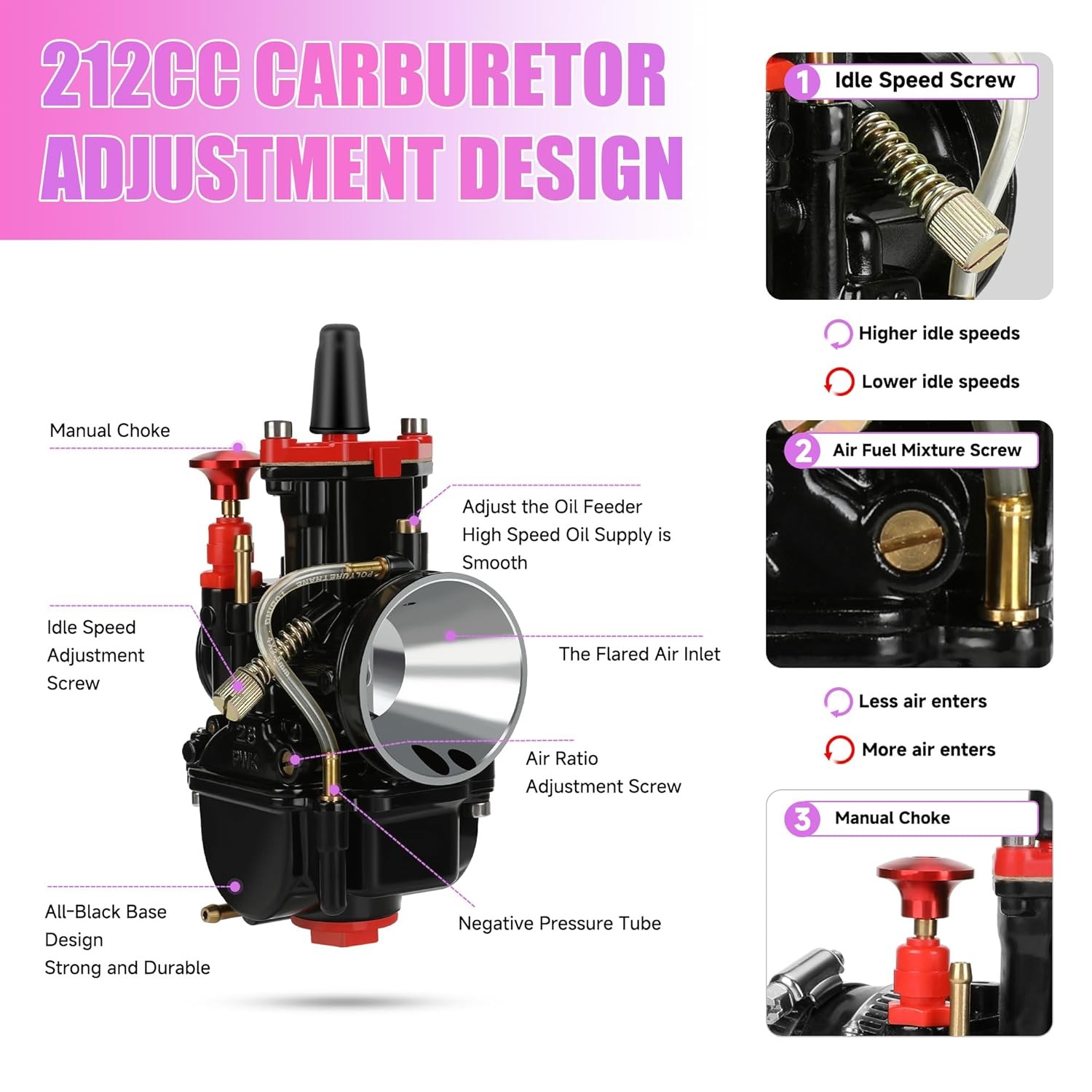 PWK 28mm Carburetor Replacement for Predator 212 224cc 196cc Engine Parts Colema gallery