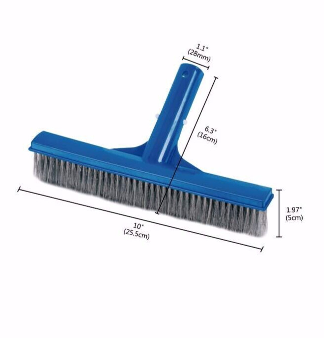 10" Stainless Steel Swimming Pool Deluxe Algae Wall Brush Plastic Handle gallery