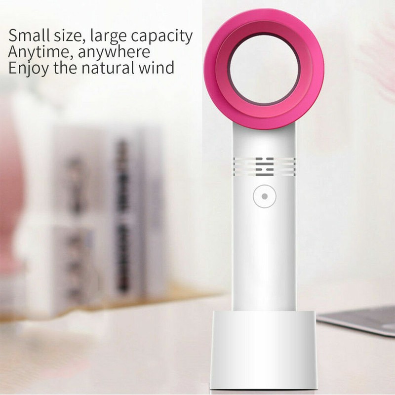 360 Degrees Portable Bladeless Hand Held Cooler Mini USB Cable No Leaf Handy Fan gallery