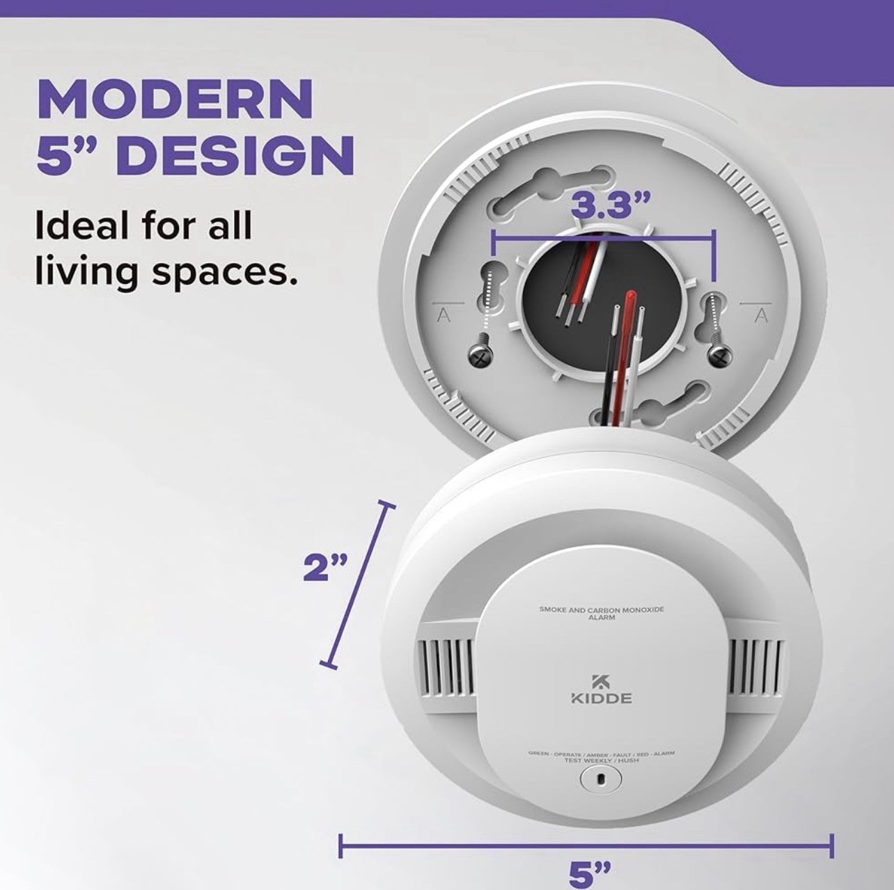 Kidde Smoke and Carbon Monoxide Detector, Hardwired with AA Battery 30CUAR gallery