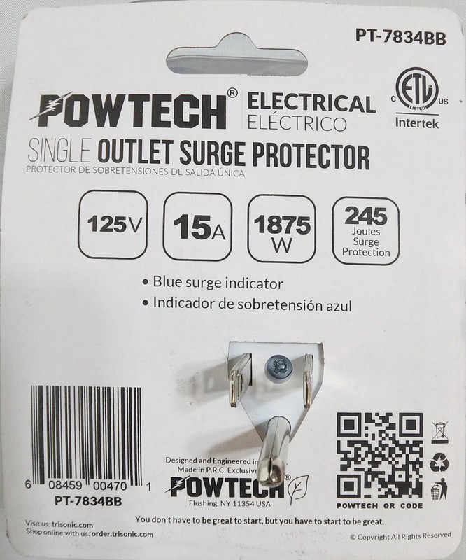 4-Pack Powtech Surge Protector Outlet Wall Plug Single Outlet Voltage Protection gallery