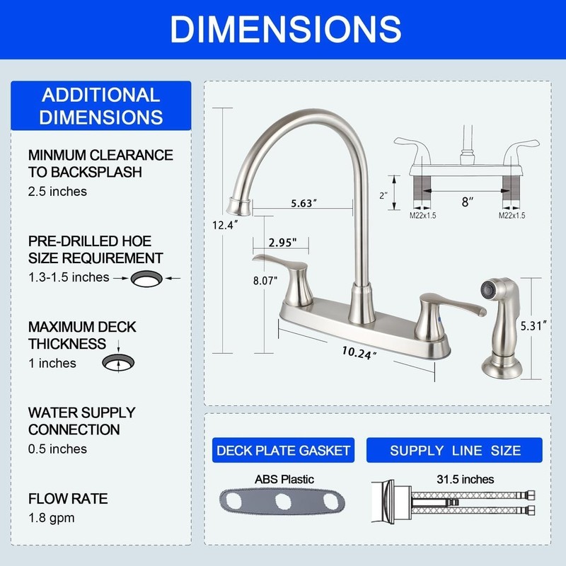 Versatile Modern Kitchen Faucet with Side Sprayer, Ideal for Heavy Cleaning gallery