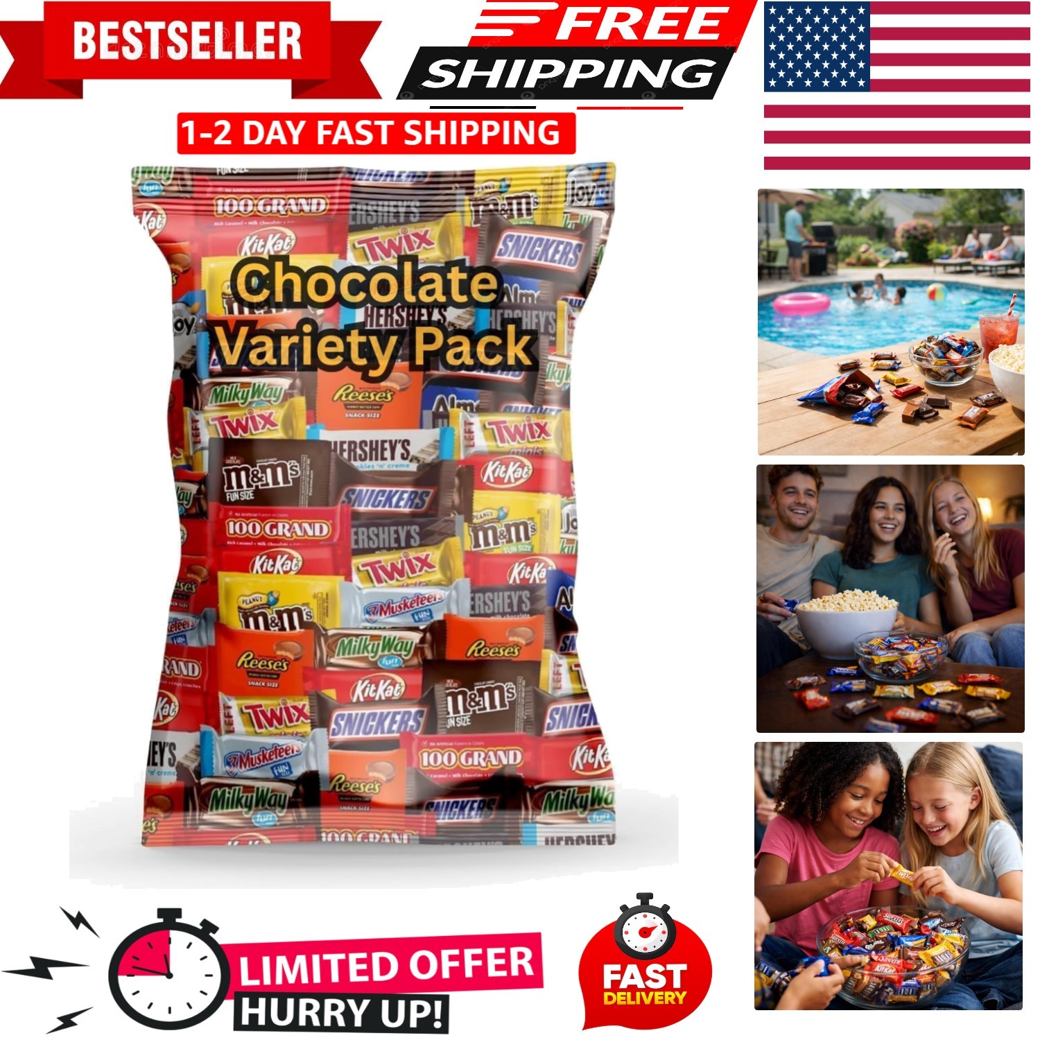 Assorted Chocolate Candy Mix - Individually Wrapped Chocolates - 2lb 2 Lb gallery