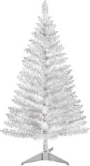 4FT Small Artificial Christmas Tree Silver Sequin Leave Vintage Style PartyDecor