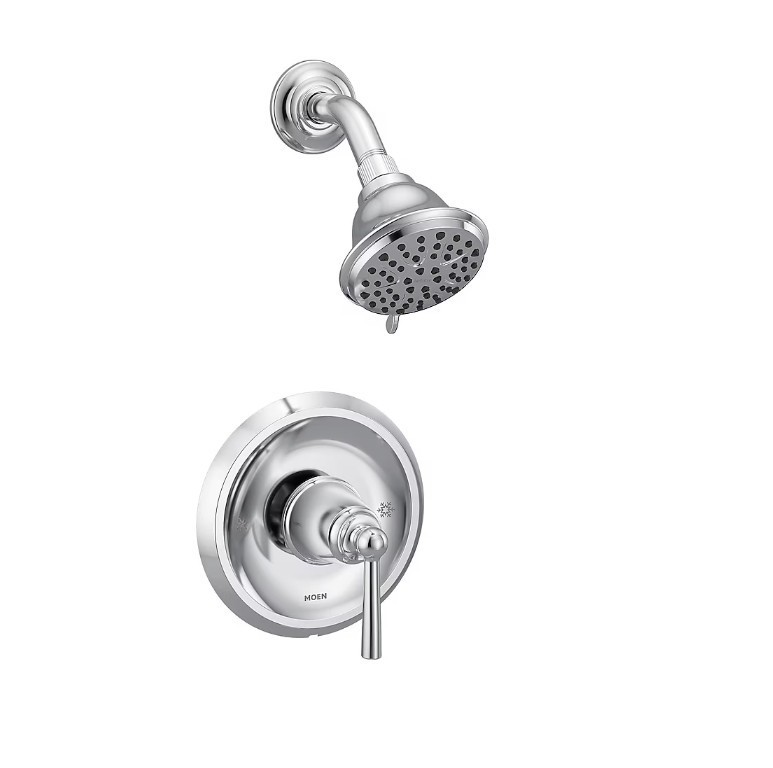 Moen 82348 Caldwell 1-Handle Posi-Temp Round Shower Head Chrome, Valve Included gallery