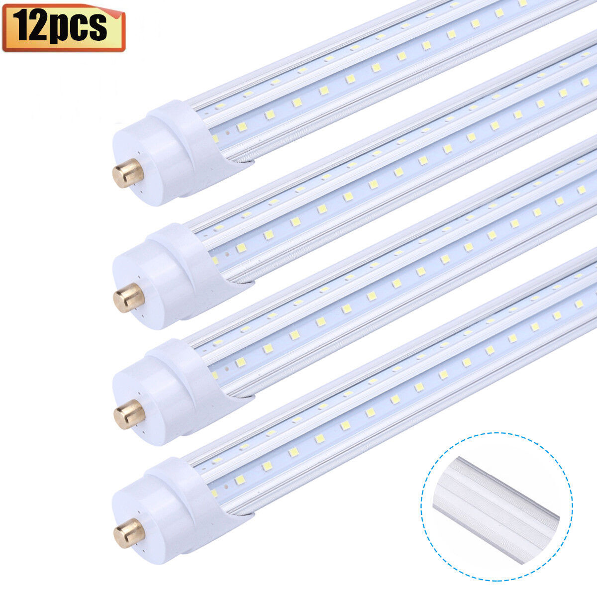 12Pack 8FT LED Tube Light 65W 45W FA8 Single Pin LED Shop Light, Ballast Removed gallery