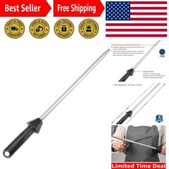 SHARPAL 12-Inch Extra Fine Diamond Sharpening Rod with Angle Guides for Knives
