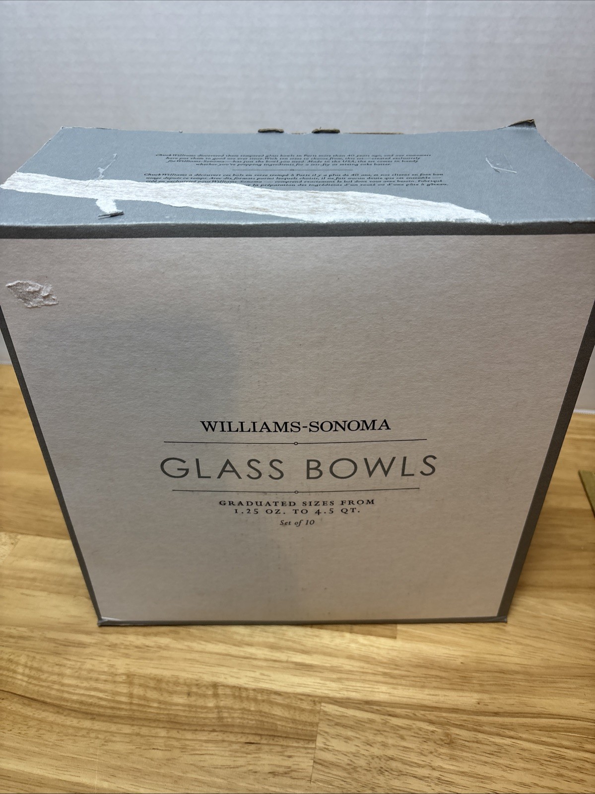 Williams Sonoma 10 PC Glass Measuring Nesting Bowls NIB Cooking Baking gallery