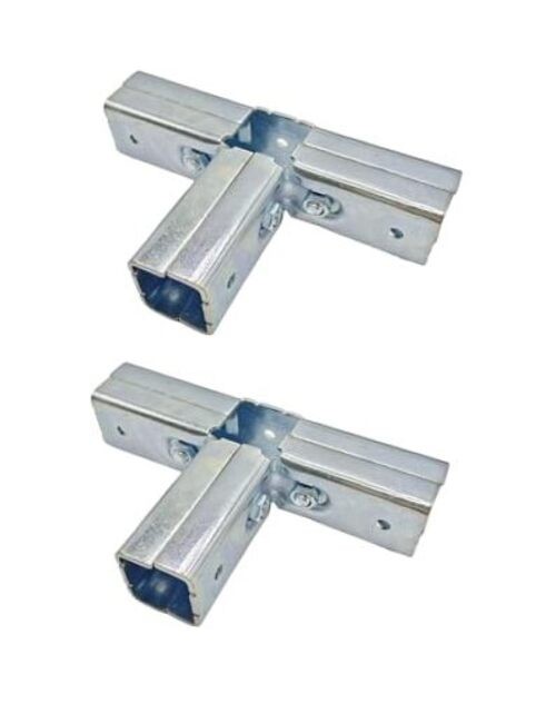 Pcs 4 Way T Shape Connector , Square Steel Tube Fittings Joint Pipe Clamps, 2 gallery