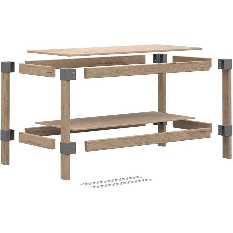 Workbench Kit W/ All Hardware Plans Easy Assembly Sturdy Plastic Brackets New gallery