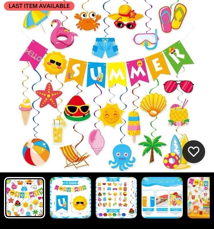 Summer Party Decorations - 61 Pcs Beach Pool Party Decorations Hello Summer Bann gallery