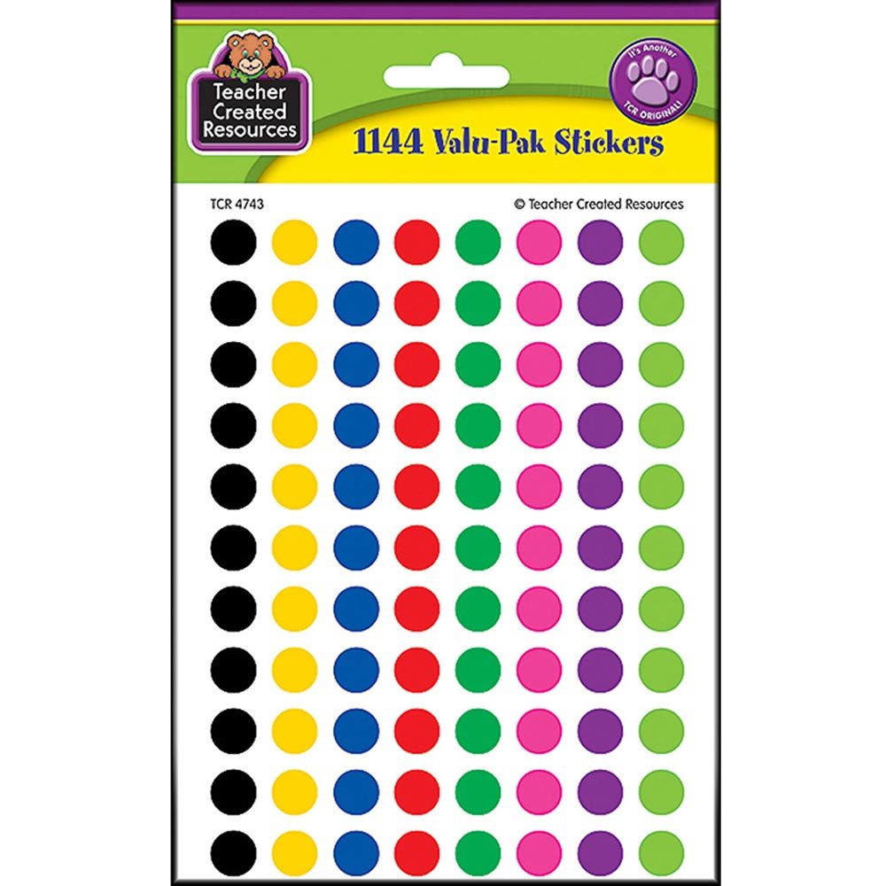 Mini Colorful Circles Valu-Pak Stickers Teacher Created Resources TCR4743 gallery