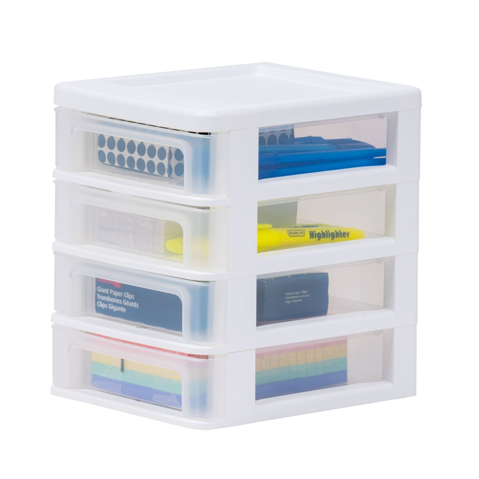 Compact 4 Drawer Desktop Organizer Unit Stackable Mini Storage House Office New gallery