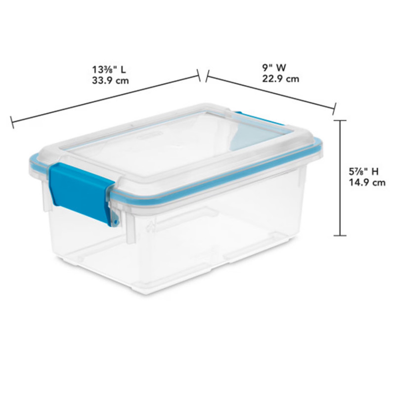 Sterilite 7.5 Quart Gasket Box, Stackable Storage Bin with Latching Lid, 6 Pack gallery