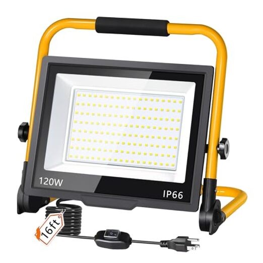 14400LM LED Work Light, 120W Flood Light with 16FT Cord & Switch, 120W-1P gallery