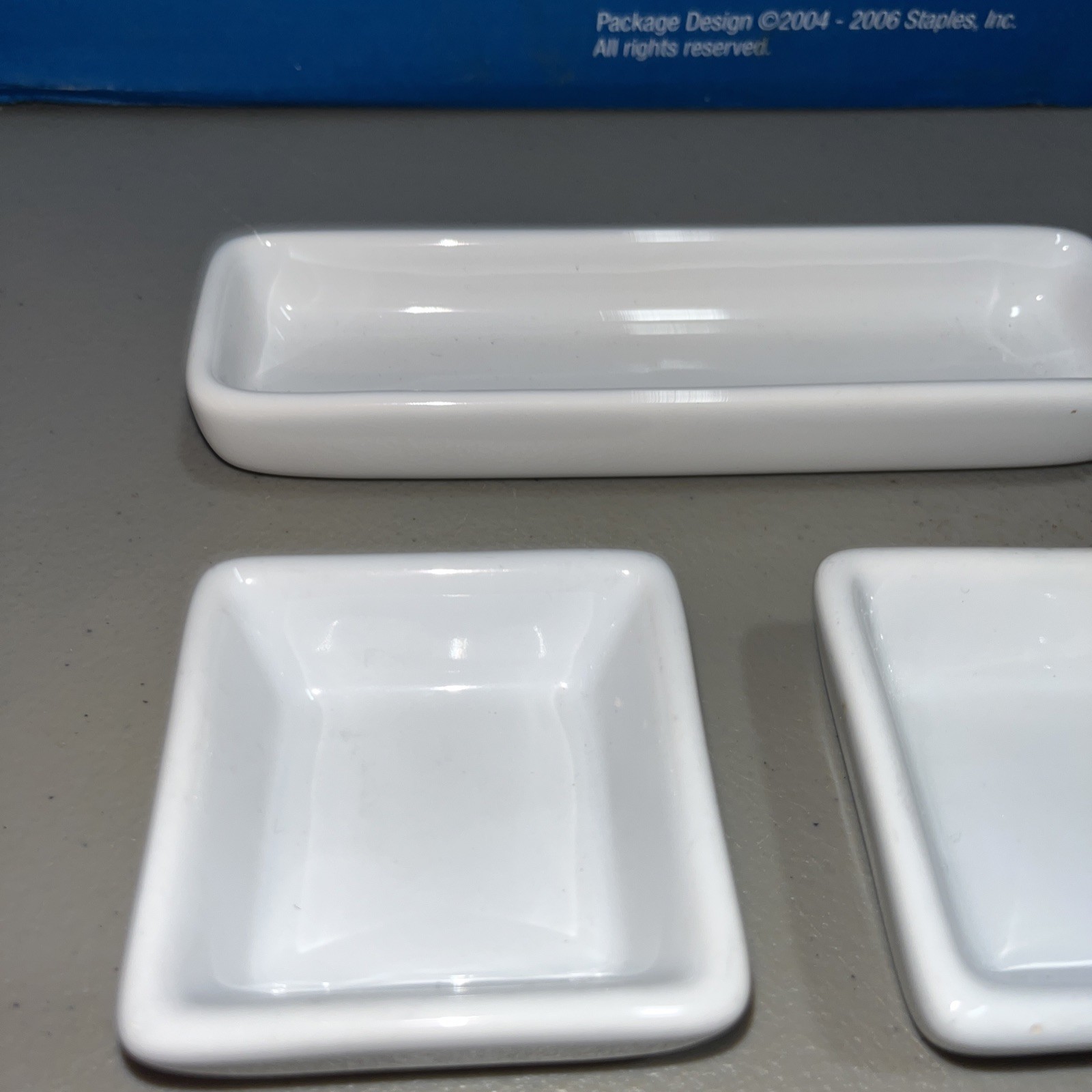 PAMPERED CHEF SIMPLE ADDITIONS PETITE SQUARES 1990 WHITE SET OF 2 - 2.5 INCH gallery