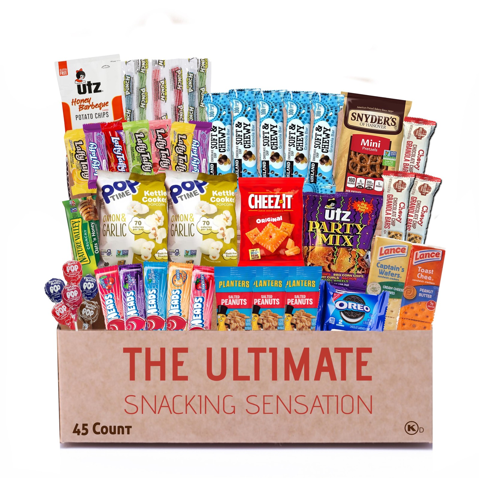 Broadway Basketeers 45 Count Snack Box Variety Pack Care Package for Kids,Tee... gallery