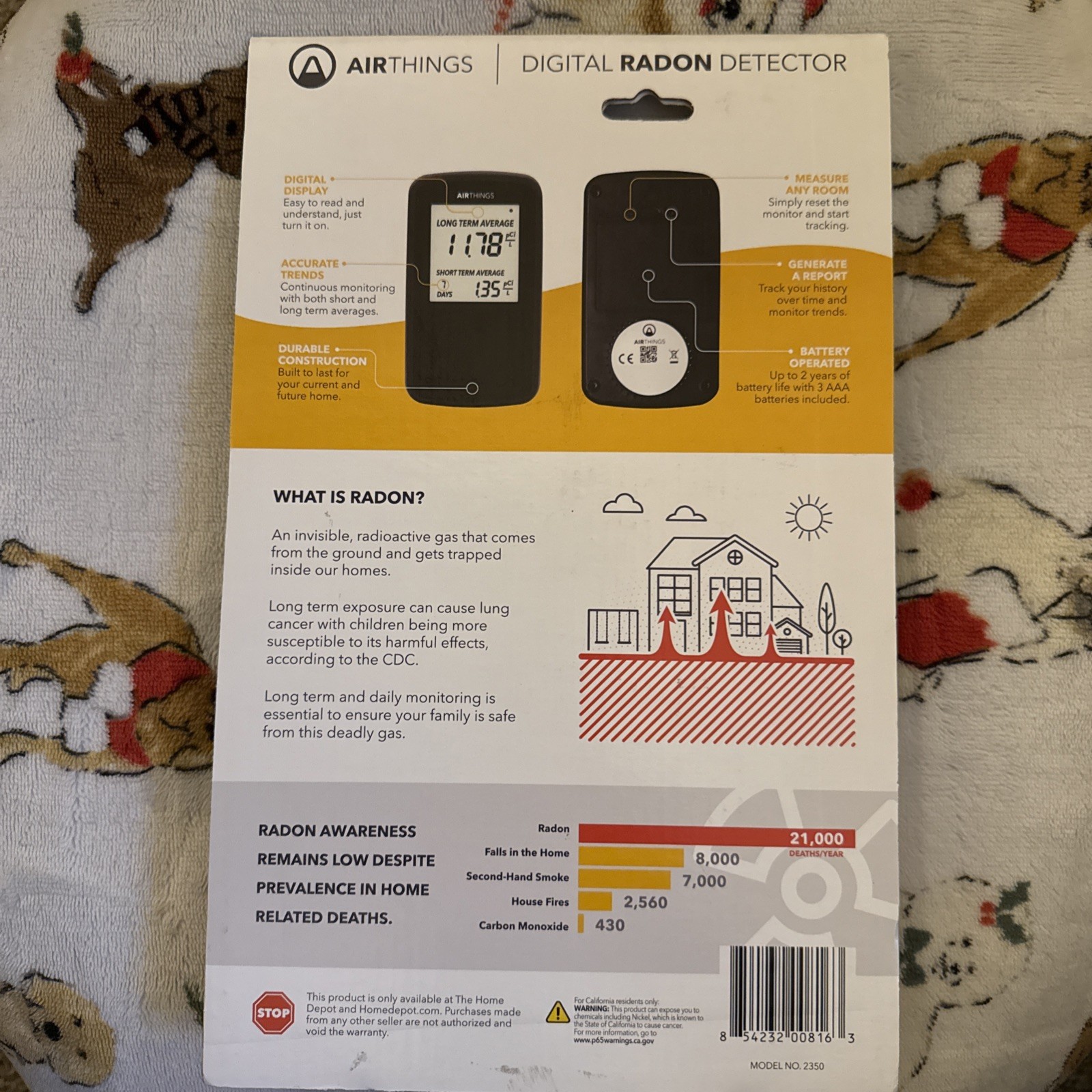 Airthings Battery Operated Digital Radon Detector 2350 gallery