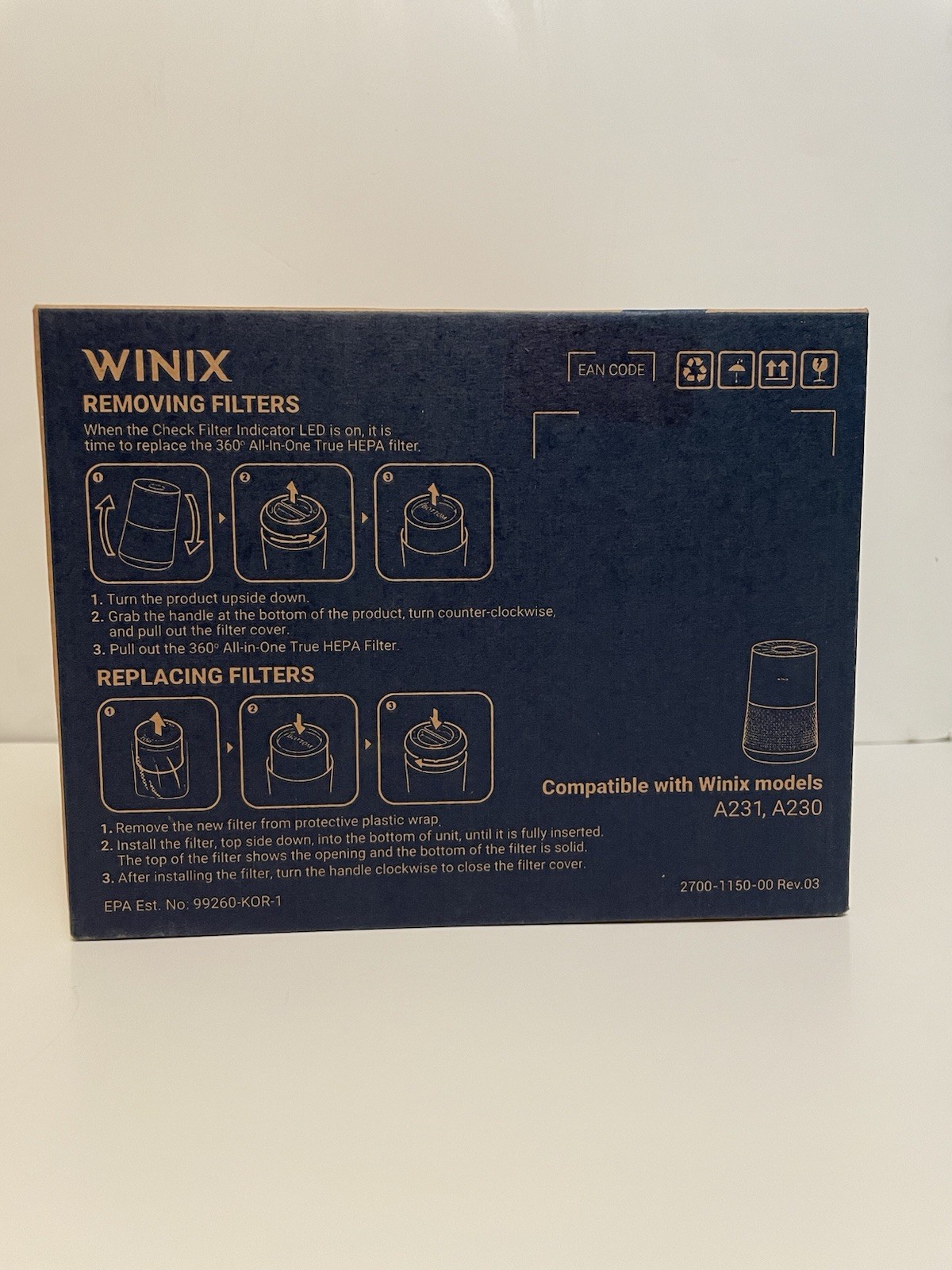 Winix Replacement Filter O, 360° All-in-One True HEPA Fits Winix A231 & A230 gallery