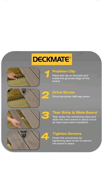 DECKMATE 360-Pack 200 sq ft. Black Collated Hidden Deck Fasteners Grooved Decks gallery