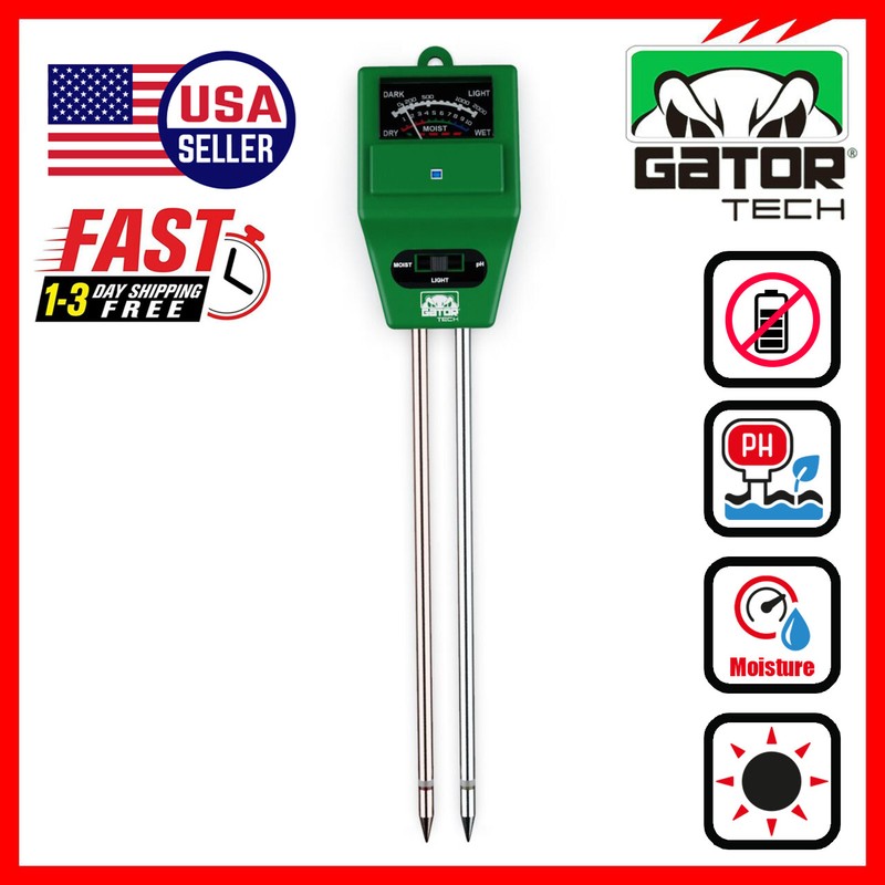 3-in-1 Soil pH Water Moisture Light Tester Meter For Plants Garden Seeding Grow gallery
