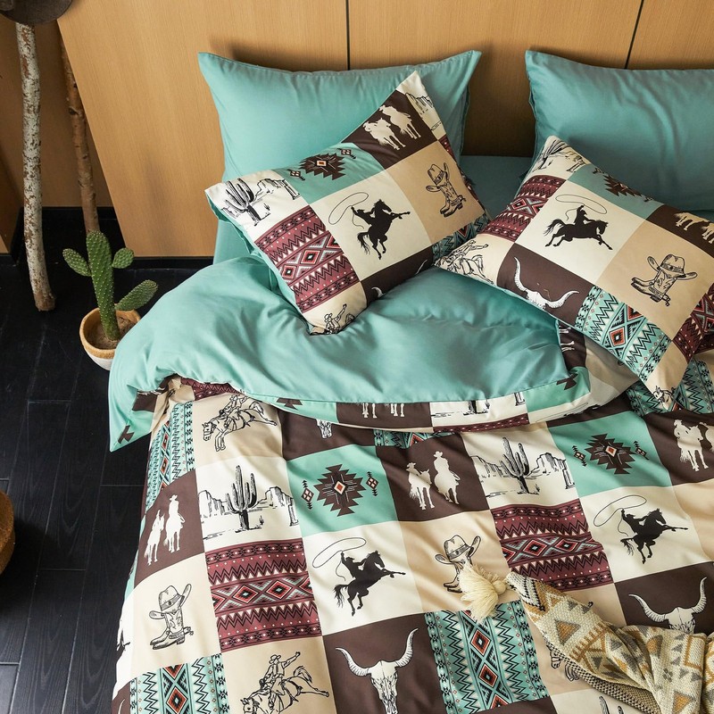 Wake In Cloud - Western Comforter Set with Sheets, Southwestern Aztec Country... gallery