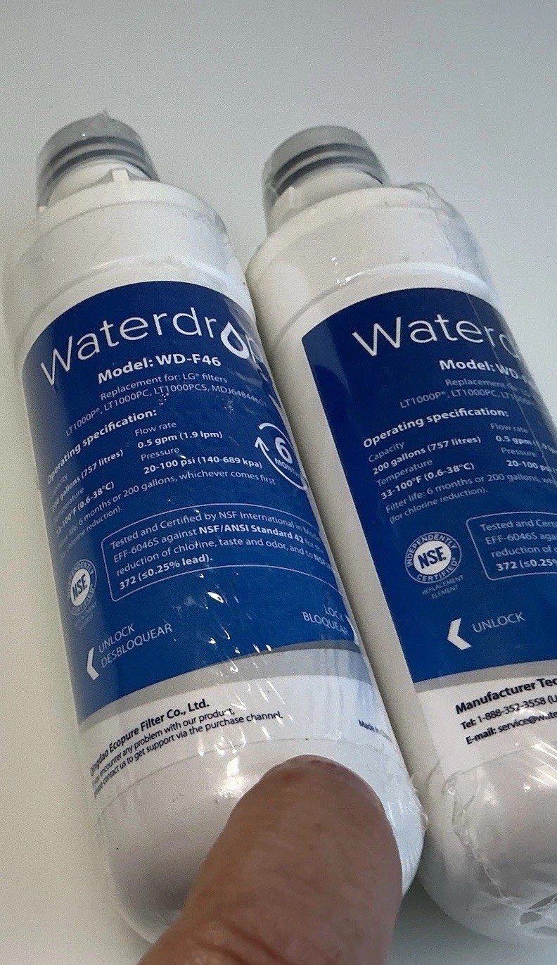Waterdrop WD-F46 Replacement Refrigerator Water Filter LG Filters New Sealed 2 gallery